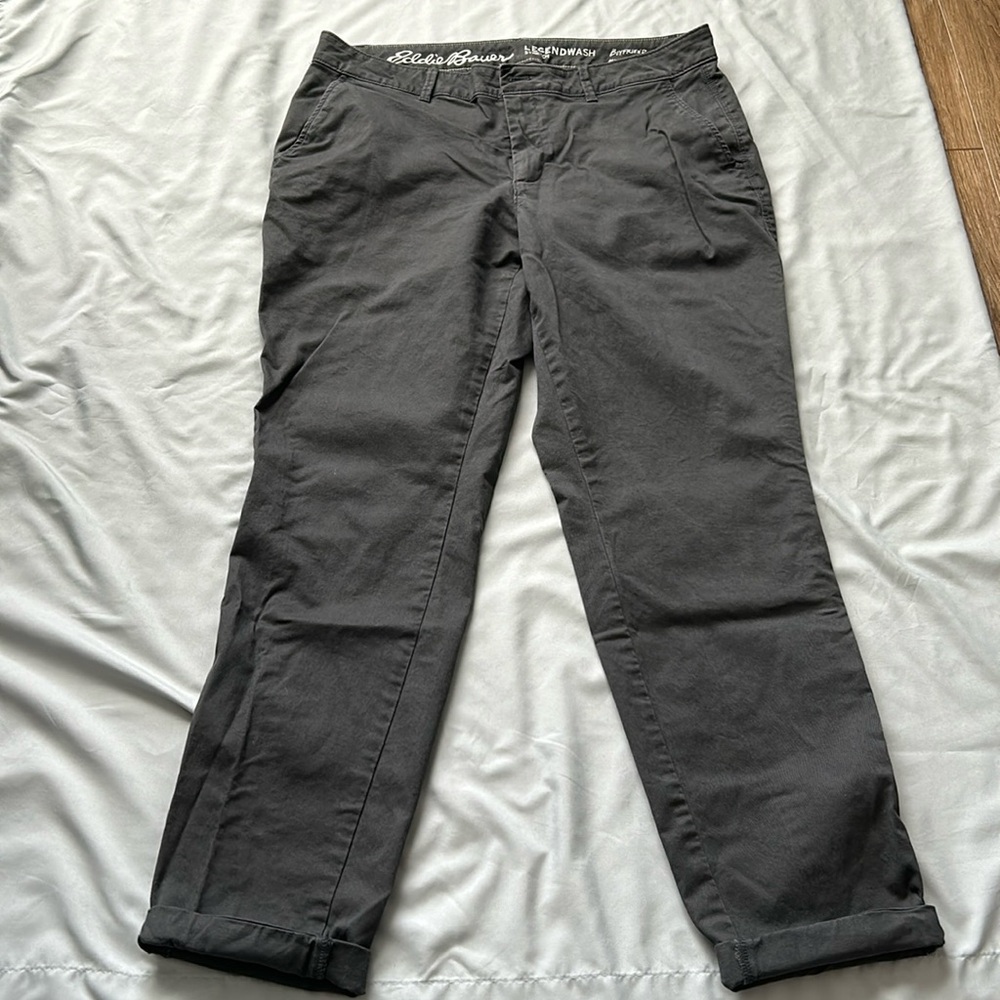 Eddie Bauer boyfriend mid rise slim fit pants size 10